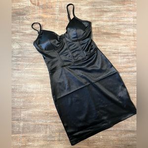 Charlotte Russe Black Satin Dress